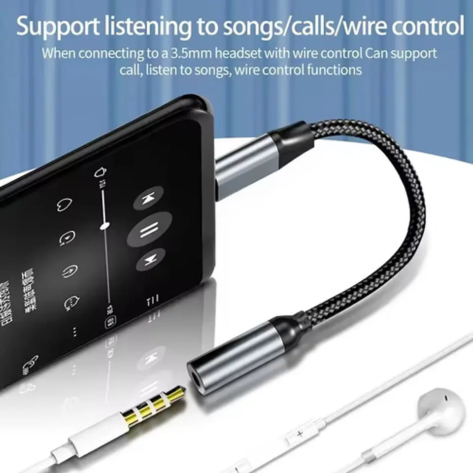 Adaptador Audifonos Para iPhone / Samsung USB C 3.5mm 6