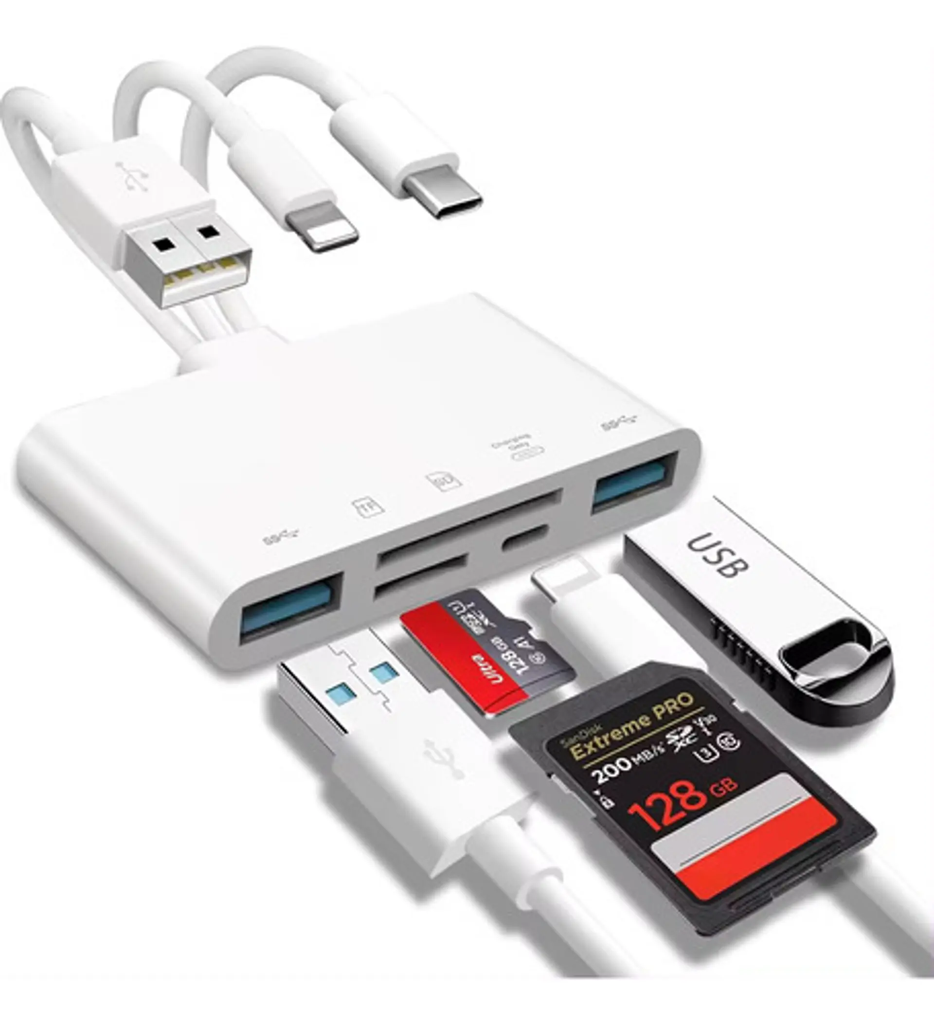 Adaptador Hub Sd Para iPhone / Android / Macbook 3 En 1 1