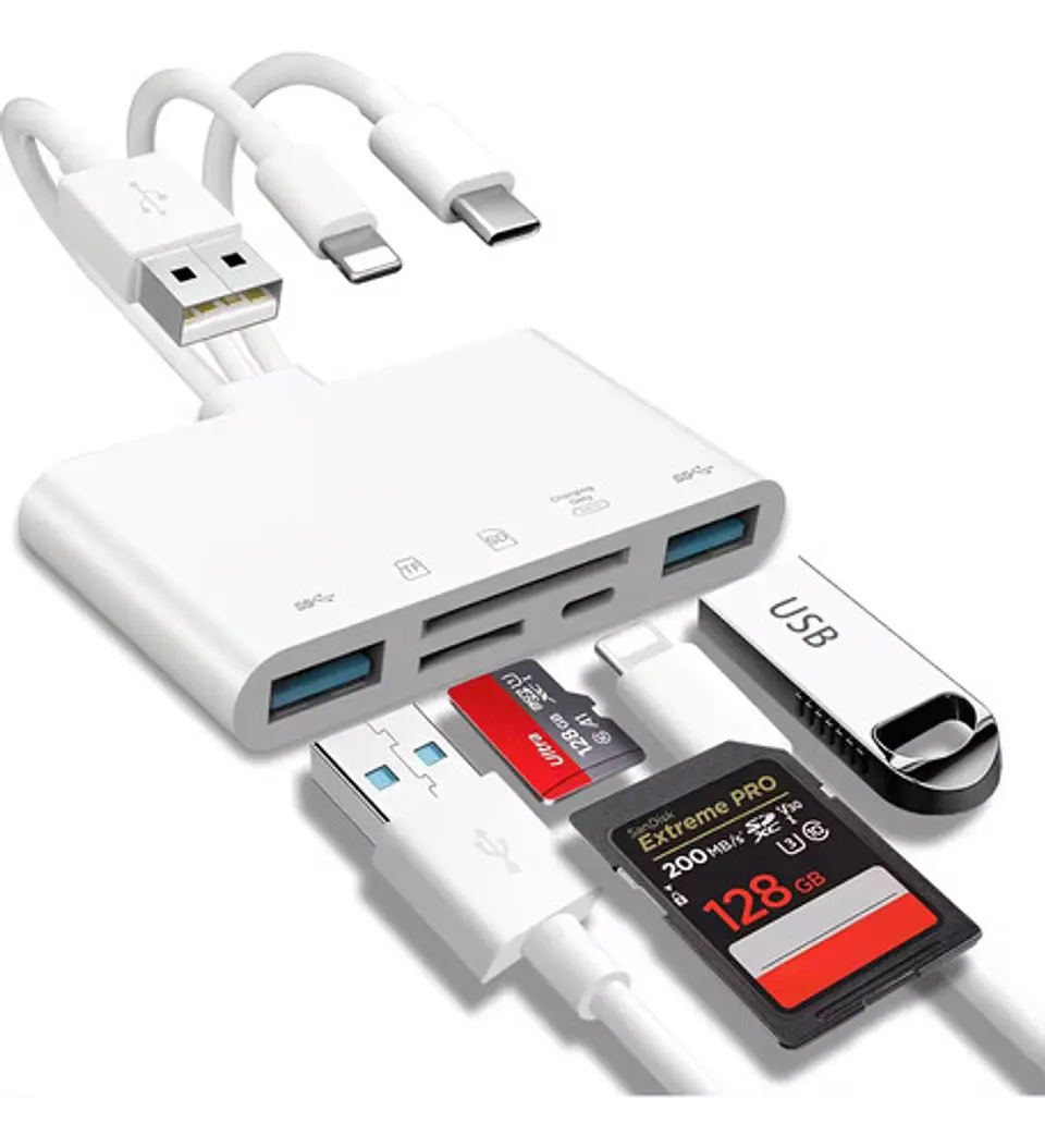 Adaptador Hub Sd Para iPhone / Android / Macbook 3 En 1 1