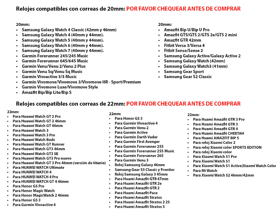 Correa Silicona Para Galaxy Watch / Amazfit / Garmin / 20mm 9