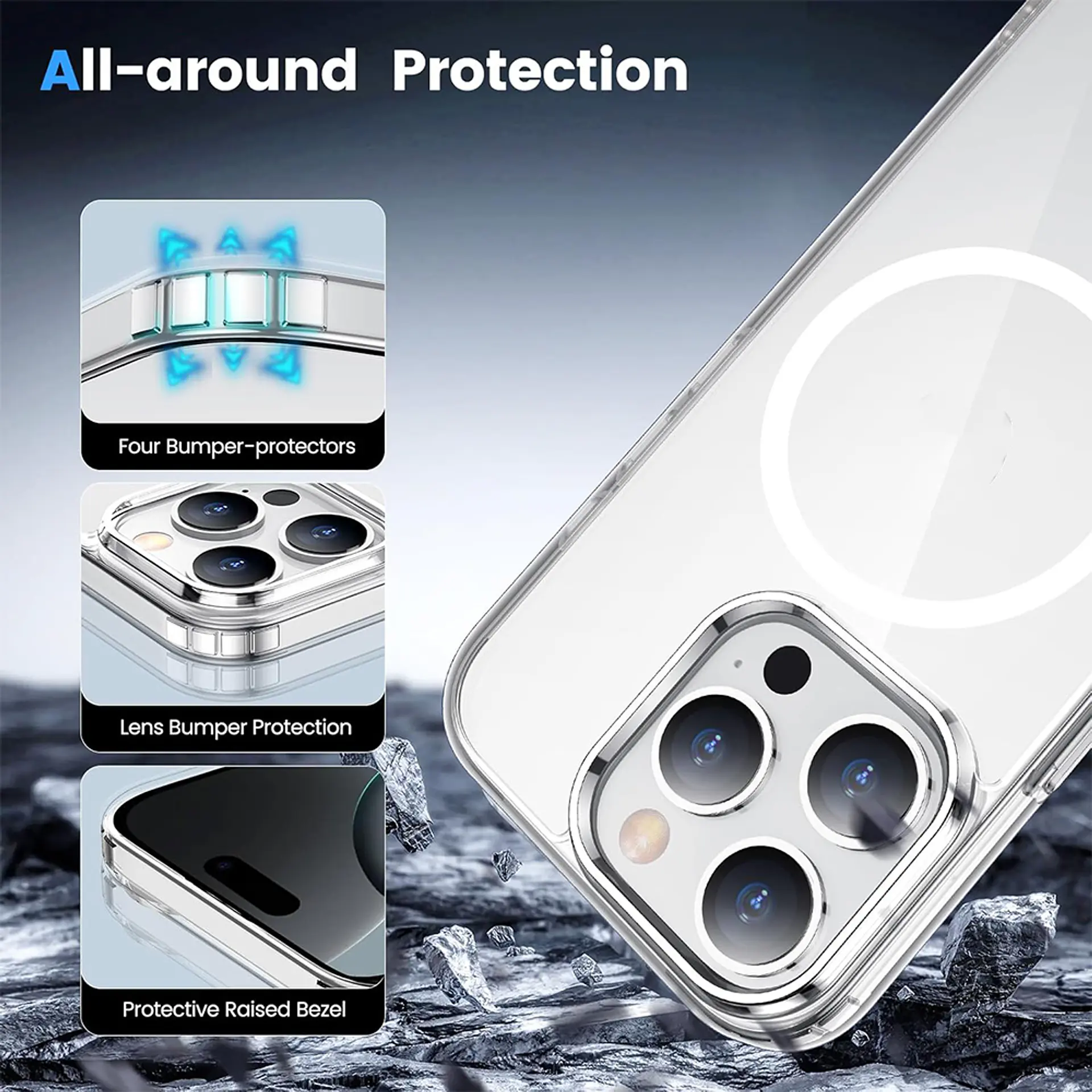 Carcasa para iPhone 11 / 12 / 13 / 14 / 15 / 16 Compatible Magsafe Magnética 3