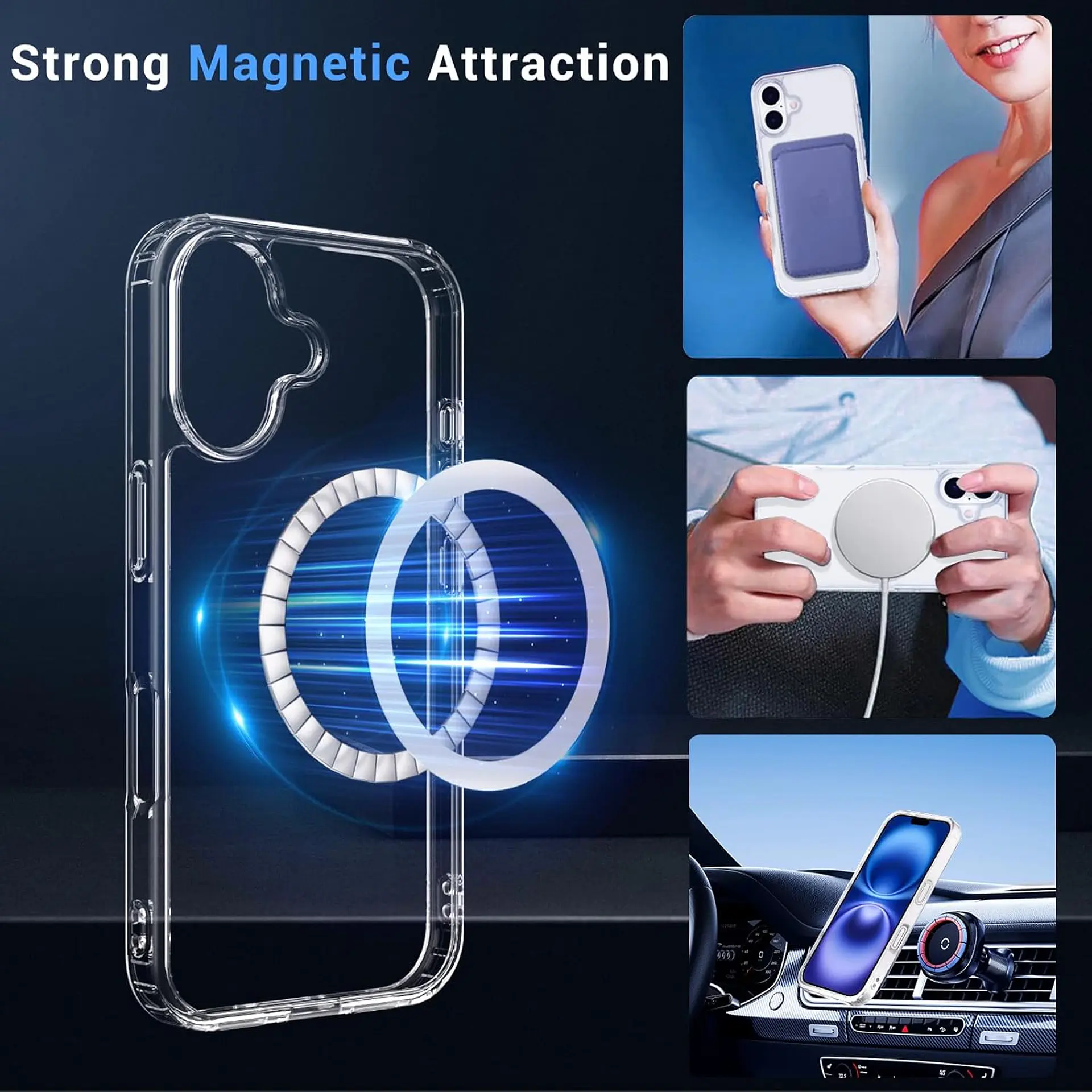 Carcasa para iPhone 11 / 12 / 13 / 14 / 15 / 16 Compatible Magsafe Magnética 4