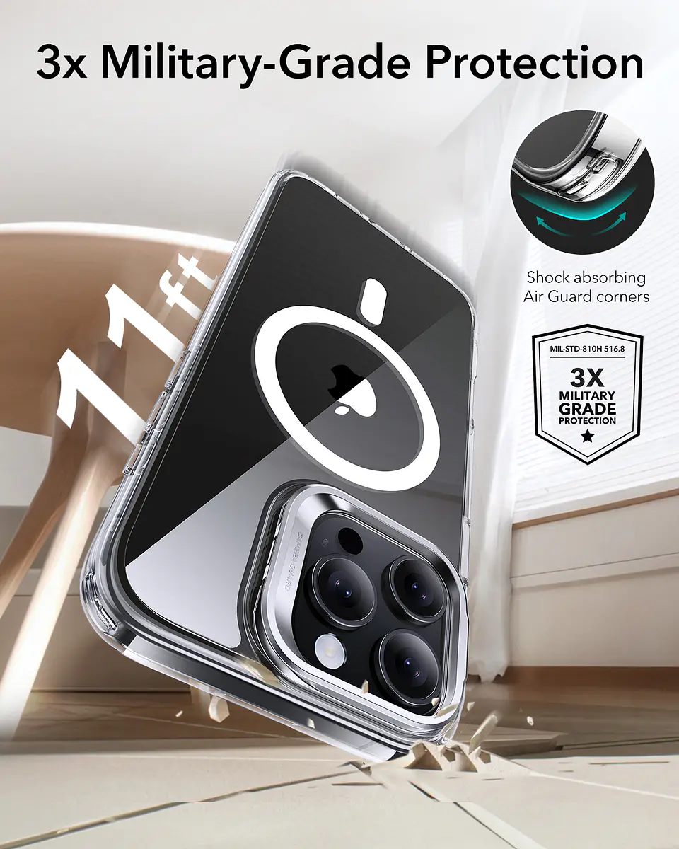 Carcasa ESR Para iPhone 16 / 16 Pro / Max Hybrid Stash Stand 7