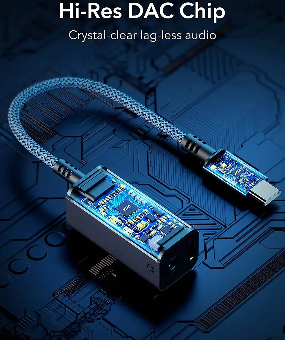 Adaptador ESR para Audifonos 2 en 1 USB Tipo C 2