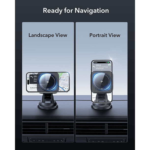 Soporte Celular Auto ESR Qi2 Cryoboost Magnético Para iPhone 8