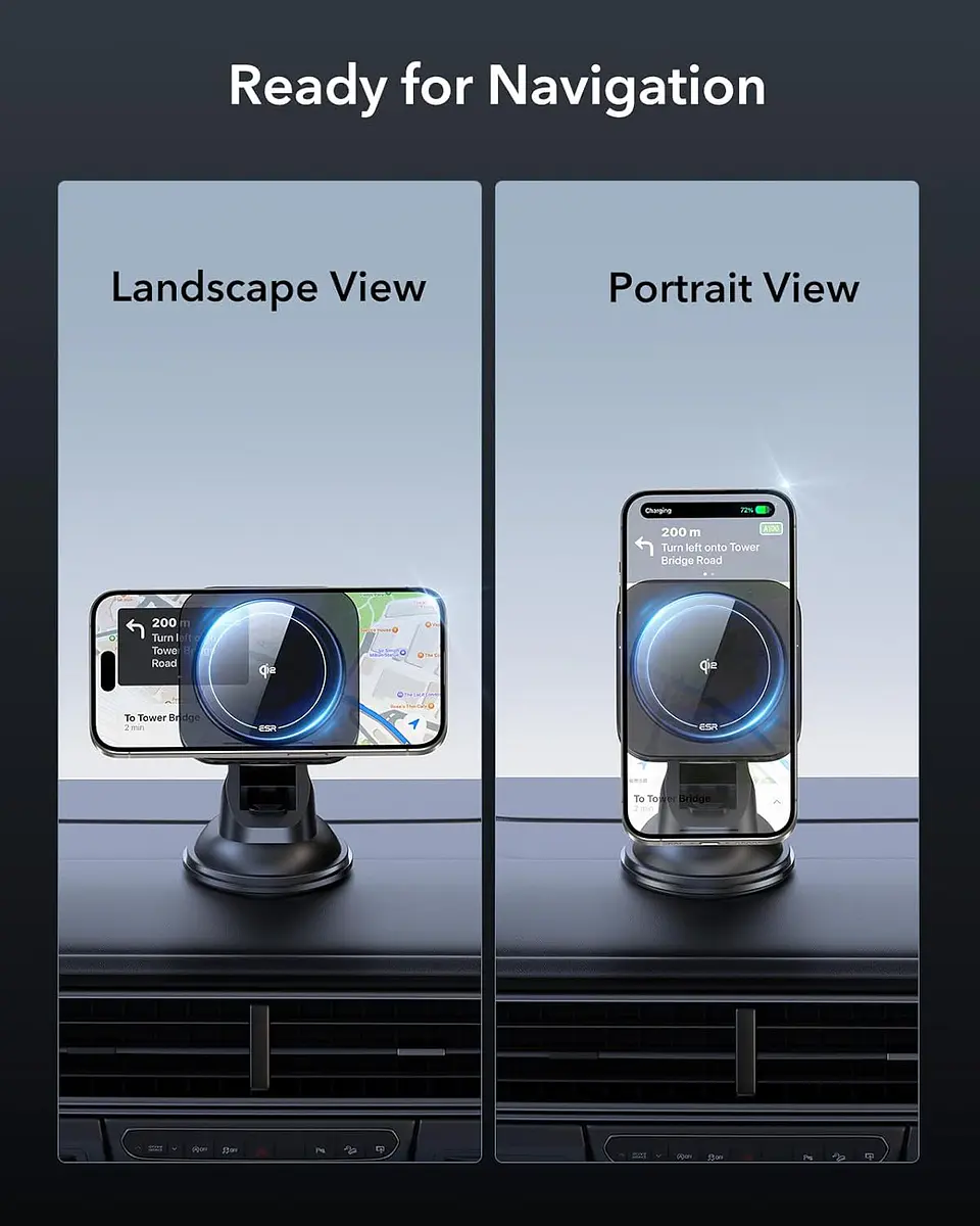 Soporte Celular Auto ESR Qi2 Cryoboost Magnético Para iPhone 8