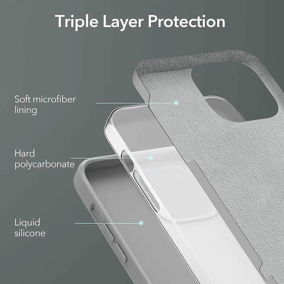 Carcasa ESR Para iPhone 13 Cloud Soft Gris 3