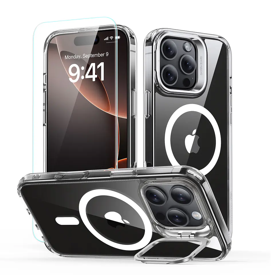 Carcasa + Lamina ESR Para iPhone 16 Pro Hybrid Stash Stand 1