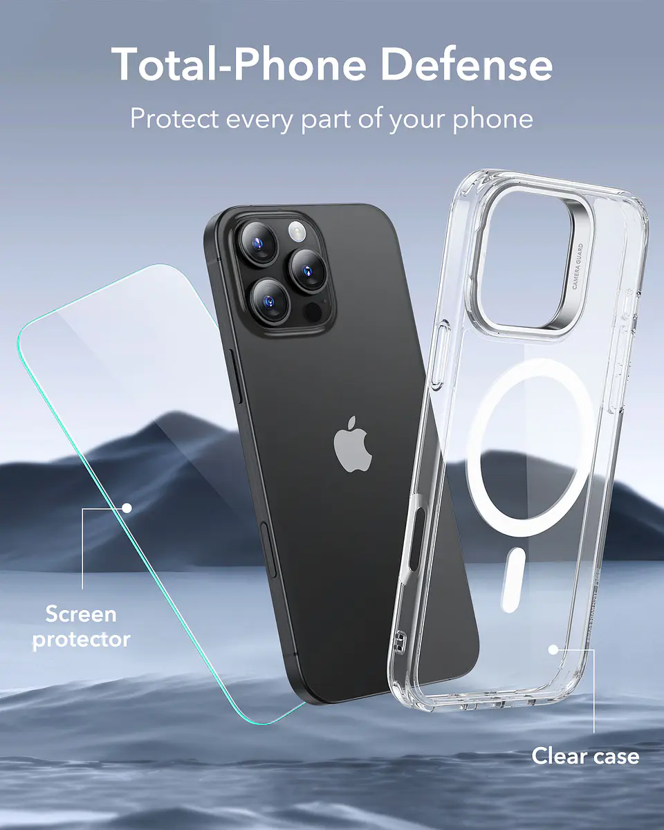 Carcasa + Lamina ESR Para iPhone 16 Pro Hybrid Stash Stand 3