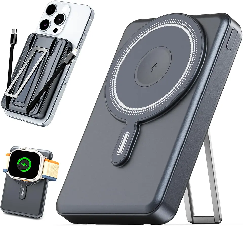 Cargador Bateria Portatil Para iPhone 3 En 1 Magnetica 10.000mah 1