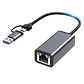 Adaptador Usb C Usb A Rj45 2 En 1 Lan Ethernet 1000mbps - Miniatura 3