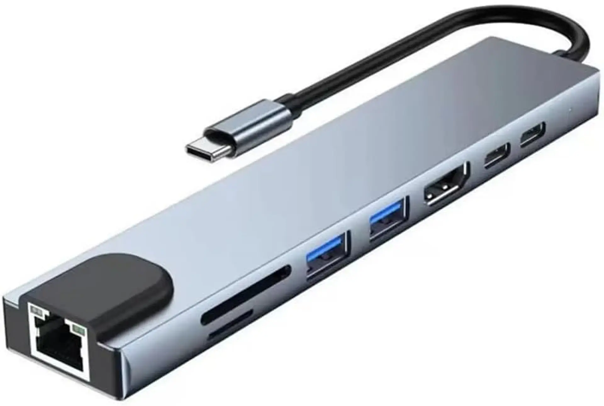 Hub Usb C 8 En 1 Hdmi Micro Sd Rj45 Para Macbook / iPad 1