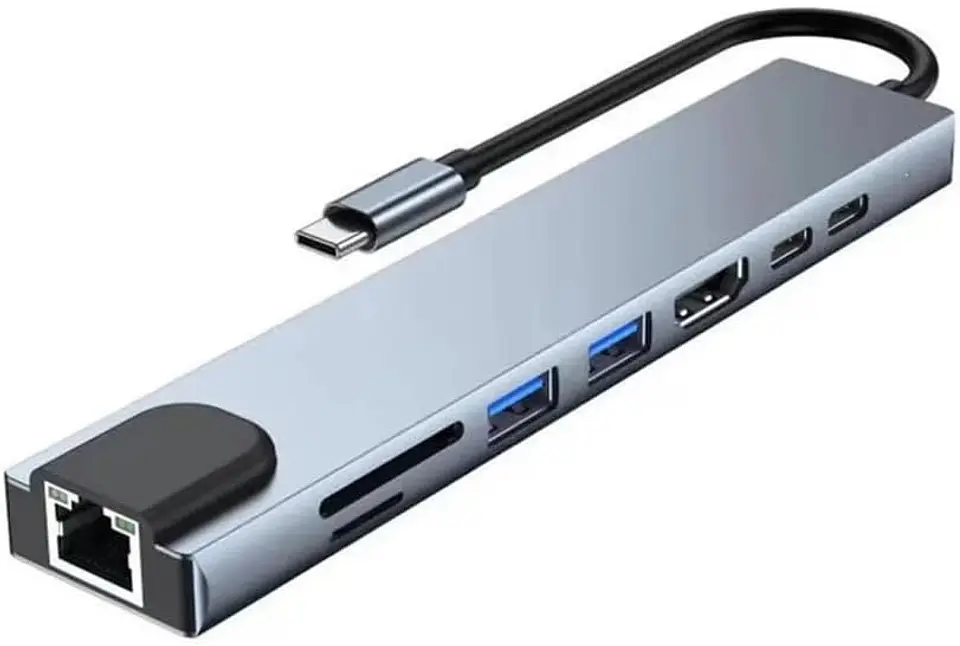 Hub Usb C 8 En 1 Hdmi Micro Sd Rj45 Para Macbook / iPad 1