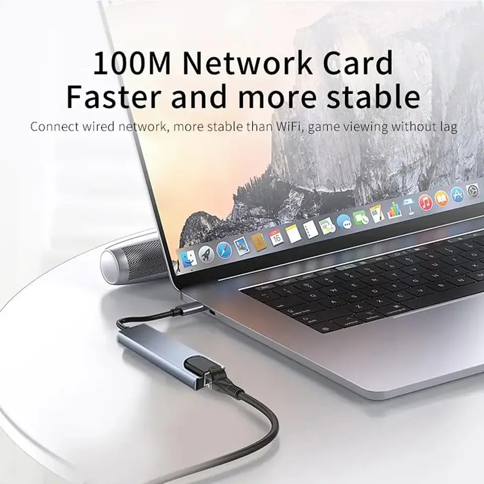 Hub Usb C 8 En 1 Hdmi Micro Sd Rj45 Para Macbook / iPad 3