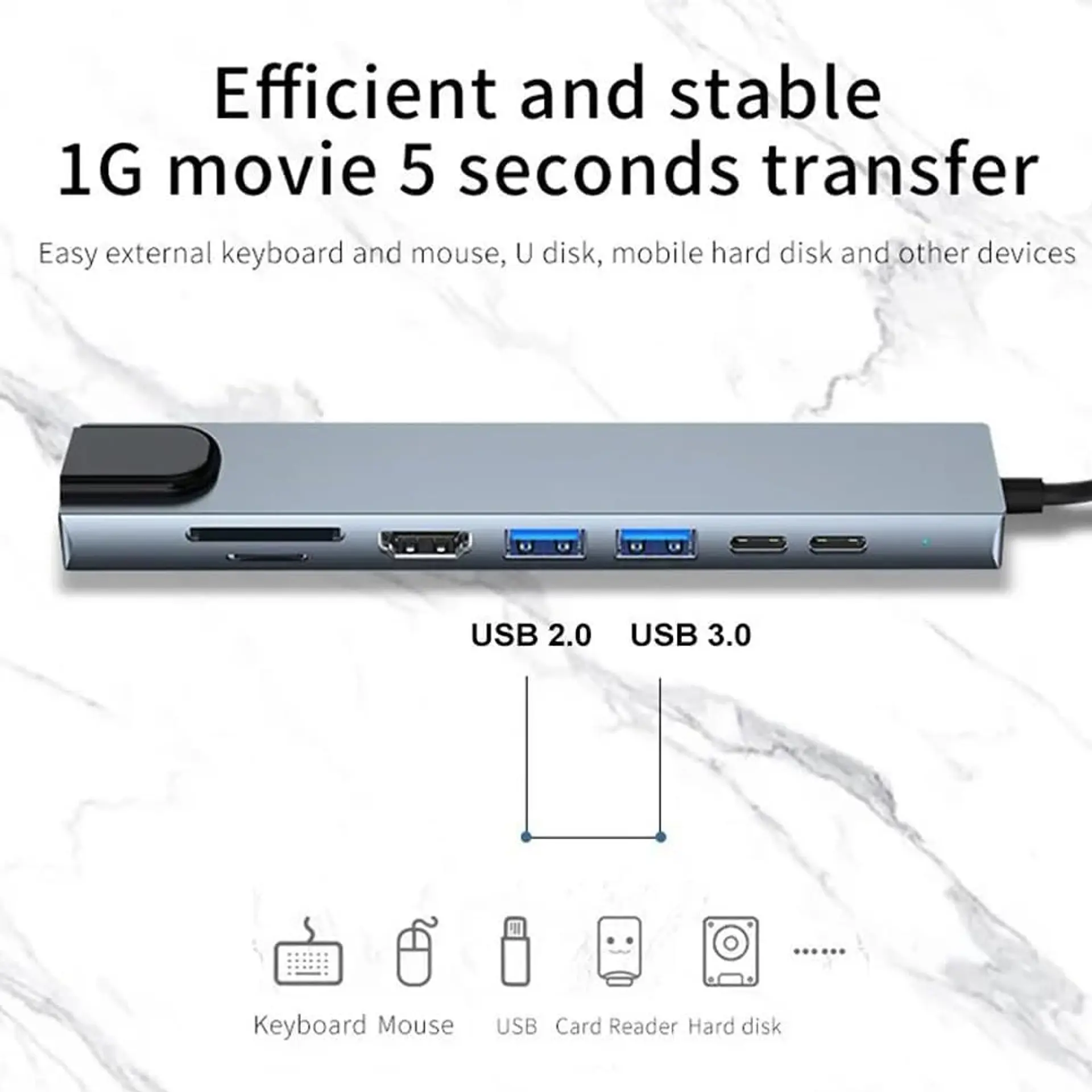 Hub Usb C 8 En 1 Hdmi Micro Sd Rj45 Para Macbook / iPad 7