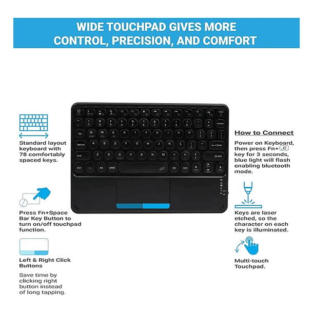 Funda Con Teclado Para iPad / iPad Pro / iPad Air 7