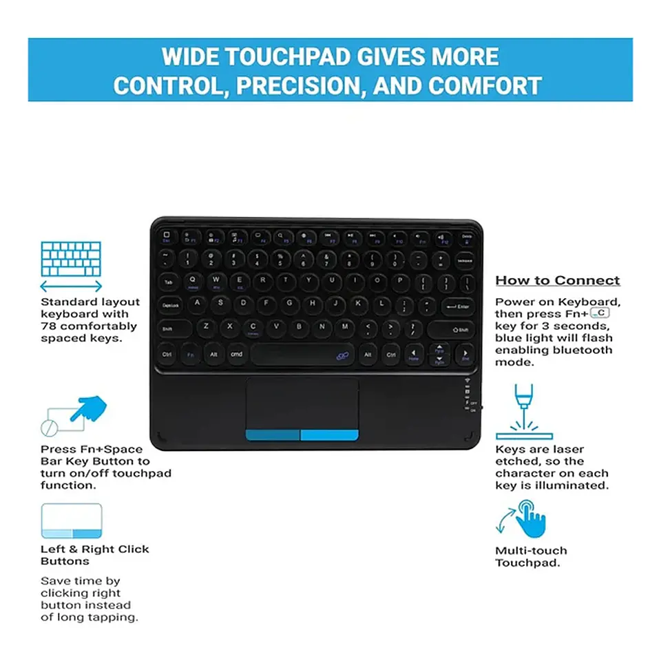 Funda Con Teclado Para iPad / iPad Pro / iPad Air 5