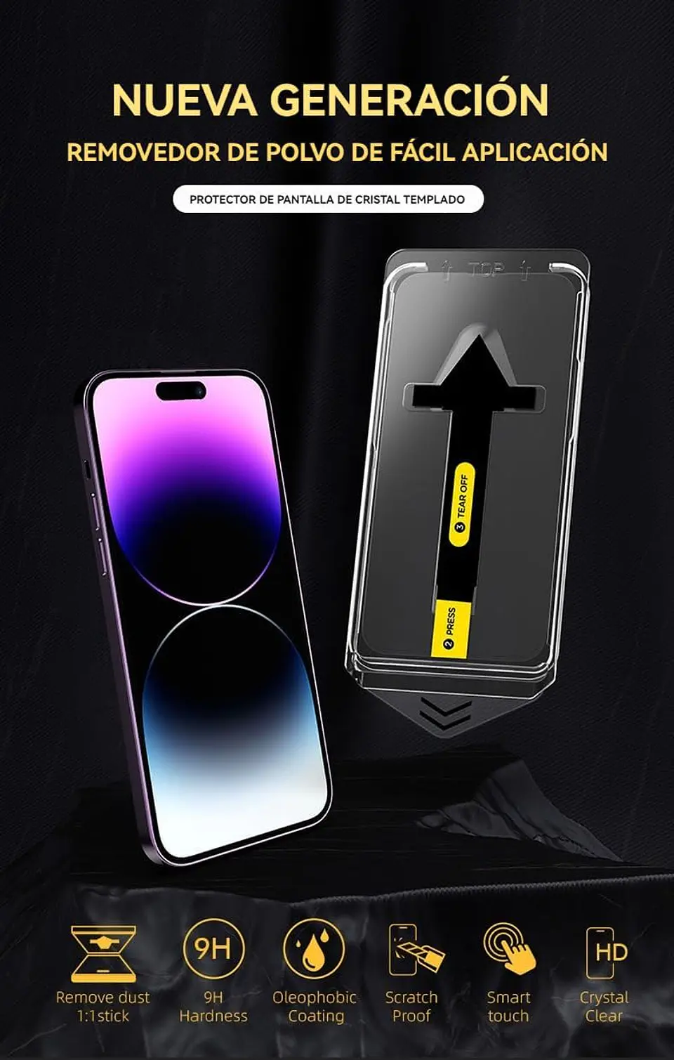 Lamina Pantalla Para iPhone 11/12/13/14/15/16 Auto Instalable 2