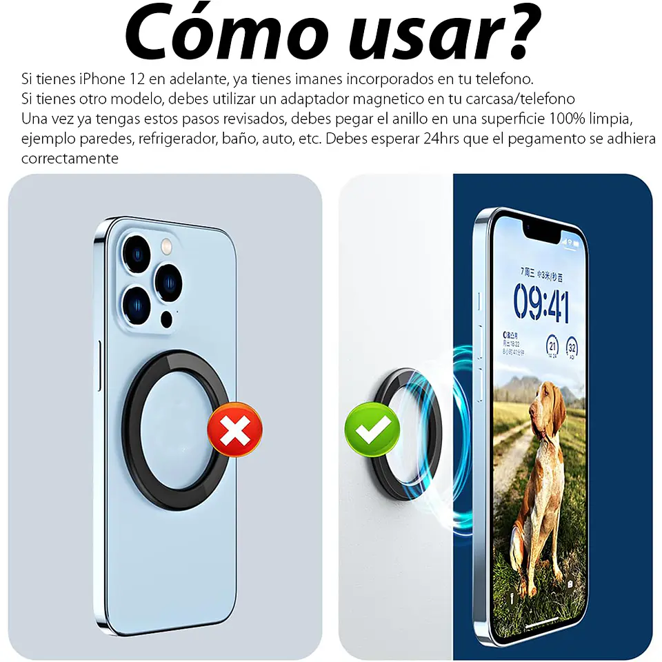 Anillo Soporte Magnetico Pared Para iPhone Magsafe 2
