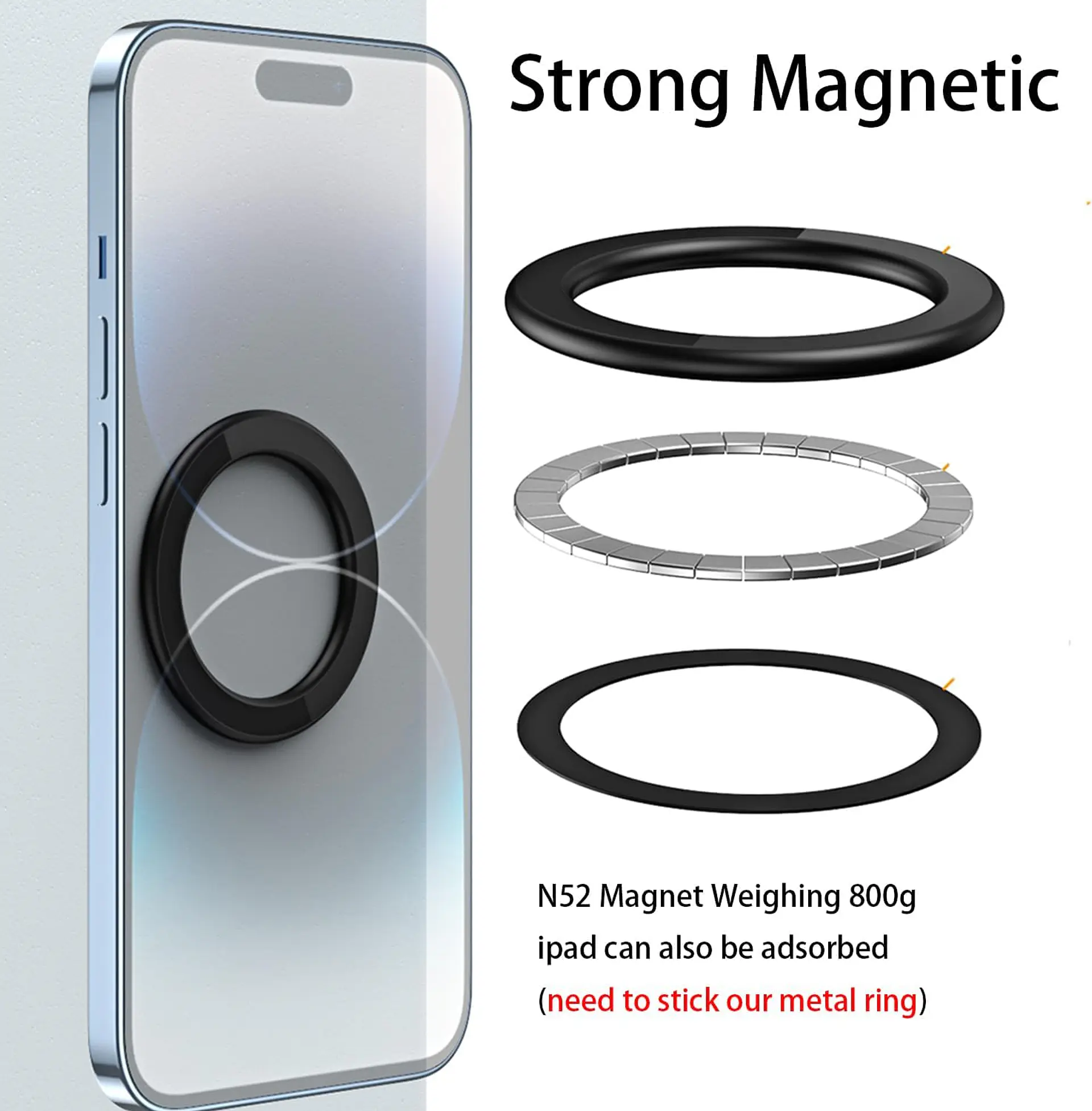 Anillo Soporte Magnetico Pared Para iPhone compatible Magsafe 3