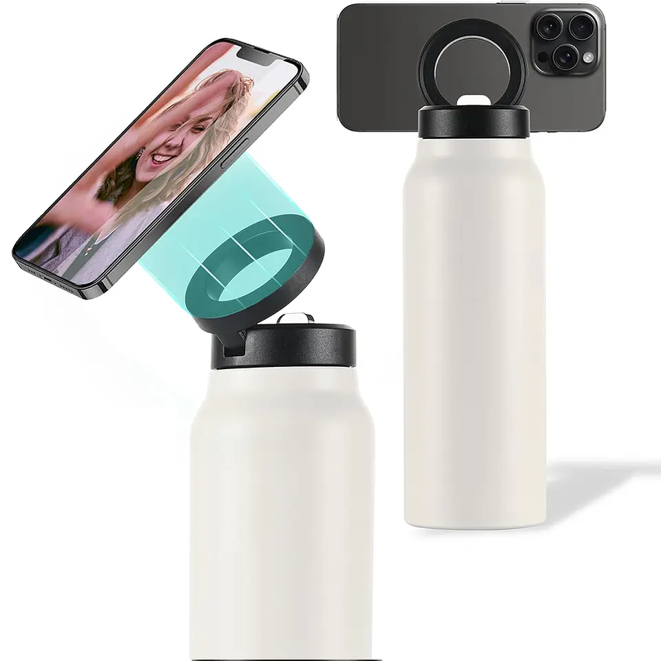 Botella Acero con Soporte para iPhone Magnética 8