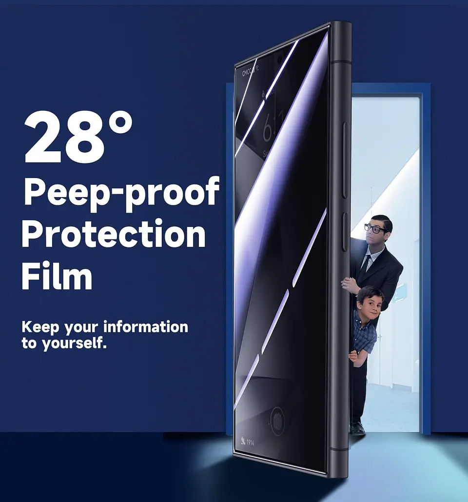 Lámina Protectora Pantalla Para S25 Ultra Anti Espía Auto Instalable 3