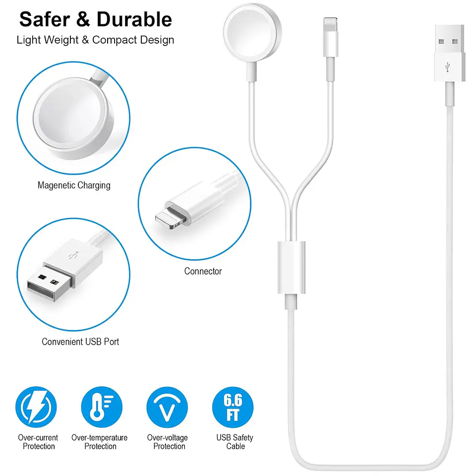 Cargador 2 En 1 para Apple Watch Y iPhone/iPad 4