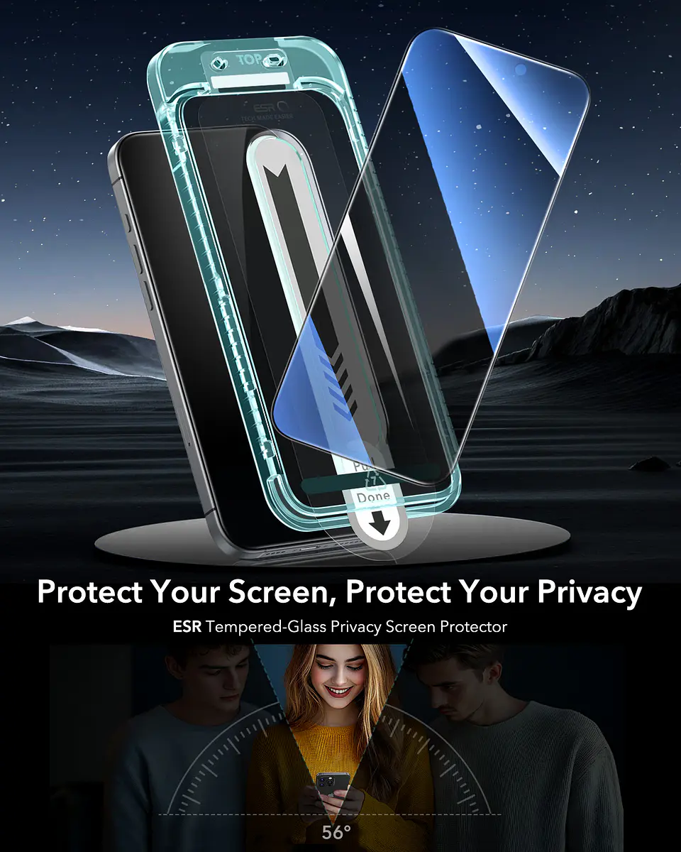 Lamina Protectora ESR Anti Espia Para Iphone 16 Pro / Pro Max (Pack 3) 2