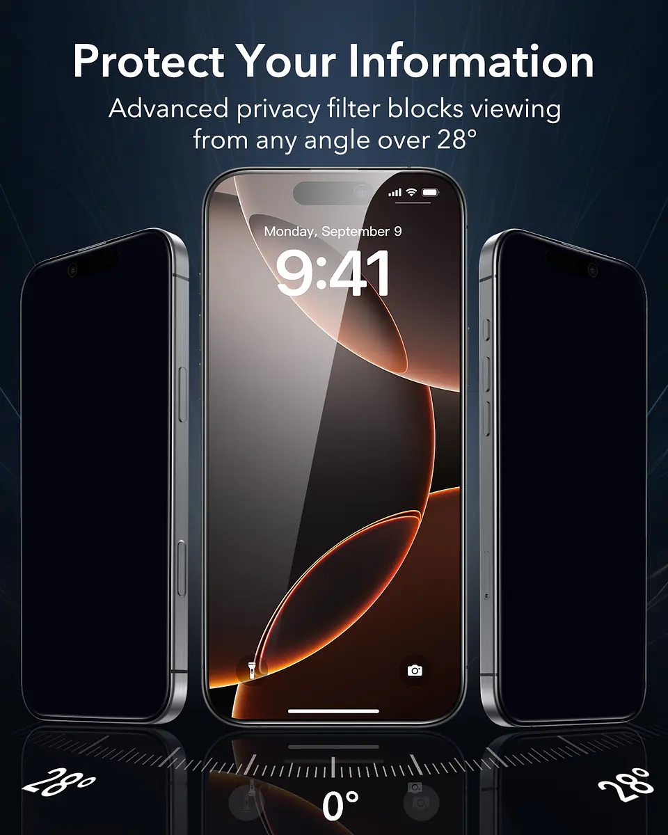 Lamina Protectora ESR Anti Espia Para Iphone 16 Pro / Pro Max (Pack 3) 3