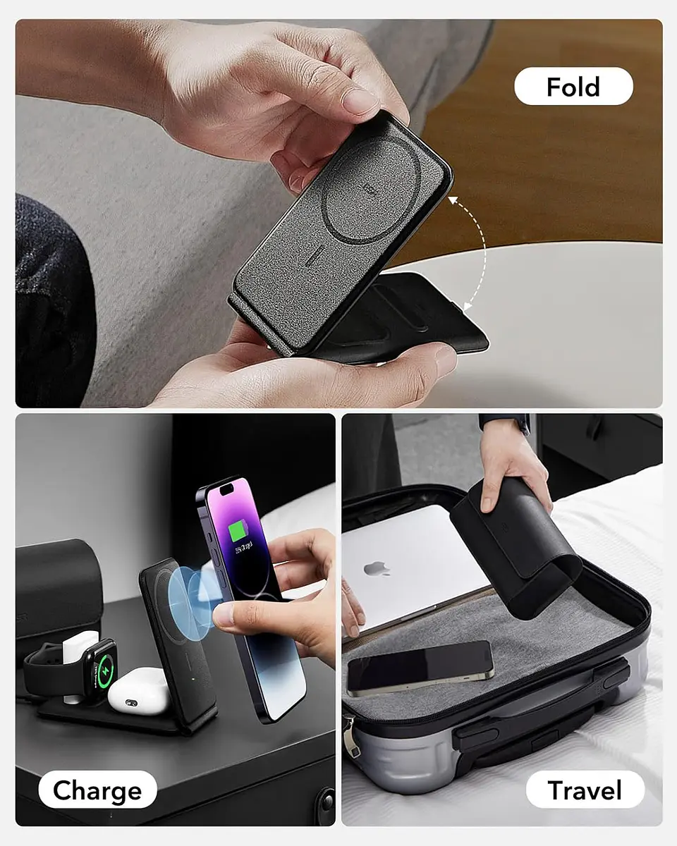 Cargador de viaje 3 en 1 ESR para iPhone / Watch / AirPods 6