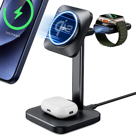 Estación de Carga ESR 3 en 1 Qi2 Para iPhone / Watch / AirPods 