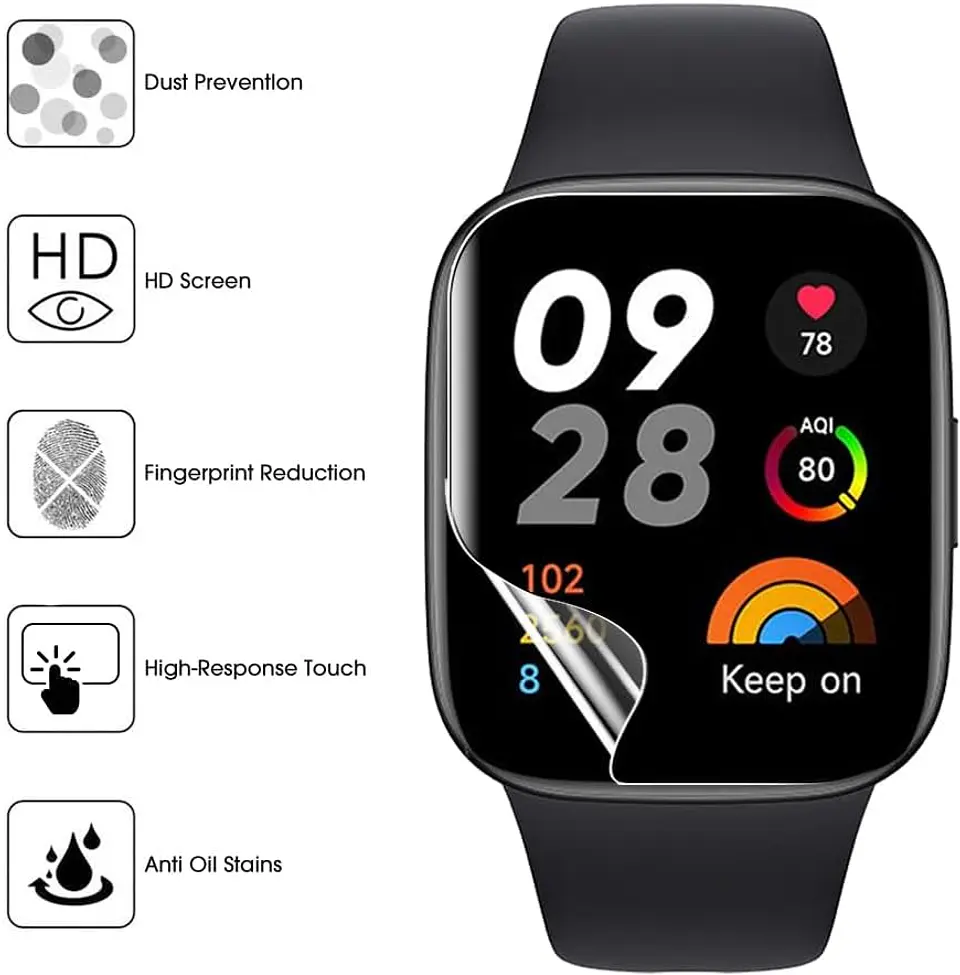 Kit Lamina Hidrogel Para Xiaomi Redmi Watch 5 Active (6 un) 2