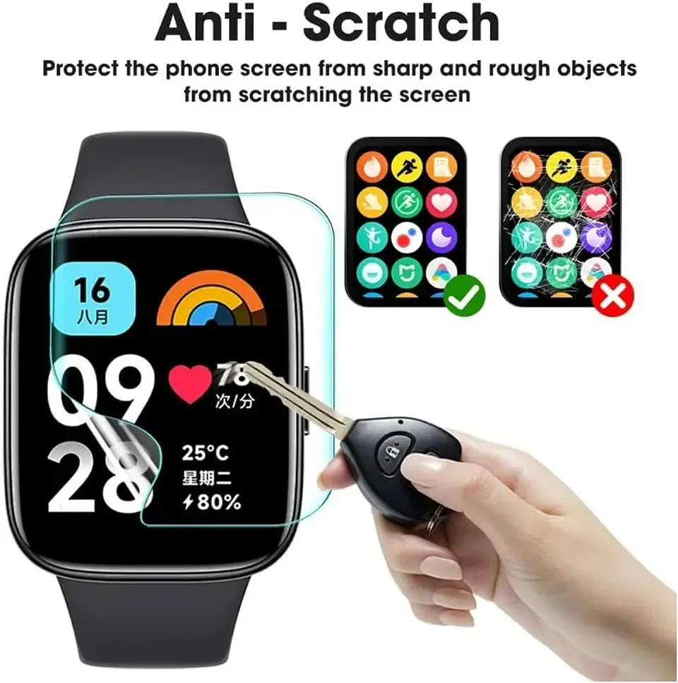 Kit Lamina Hidrogel Para Xiaomi Redmi Watch 5 Active (6 un) 4