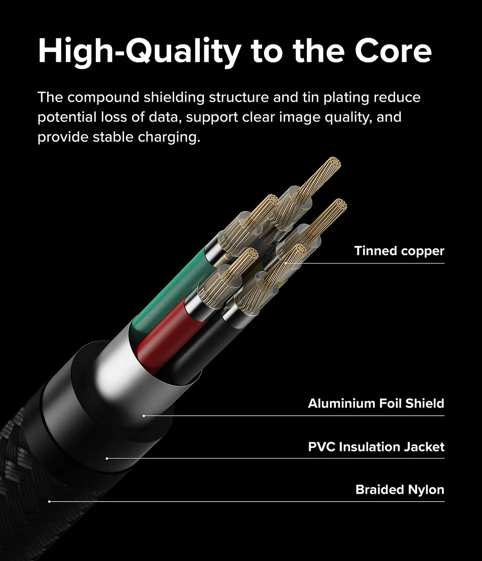 Cable Ringke Carga Rápida USB C a USB C (1m) 60w 4