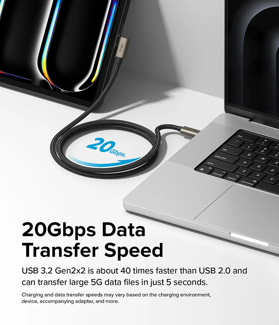 Cable Ringke USB 3.2 Gen 2x2 USB C 90° (1 M) 6
