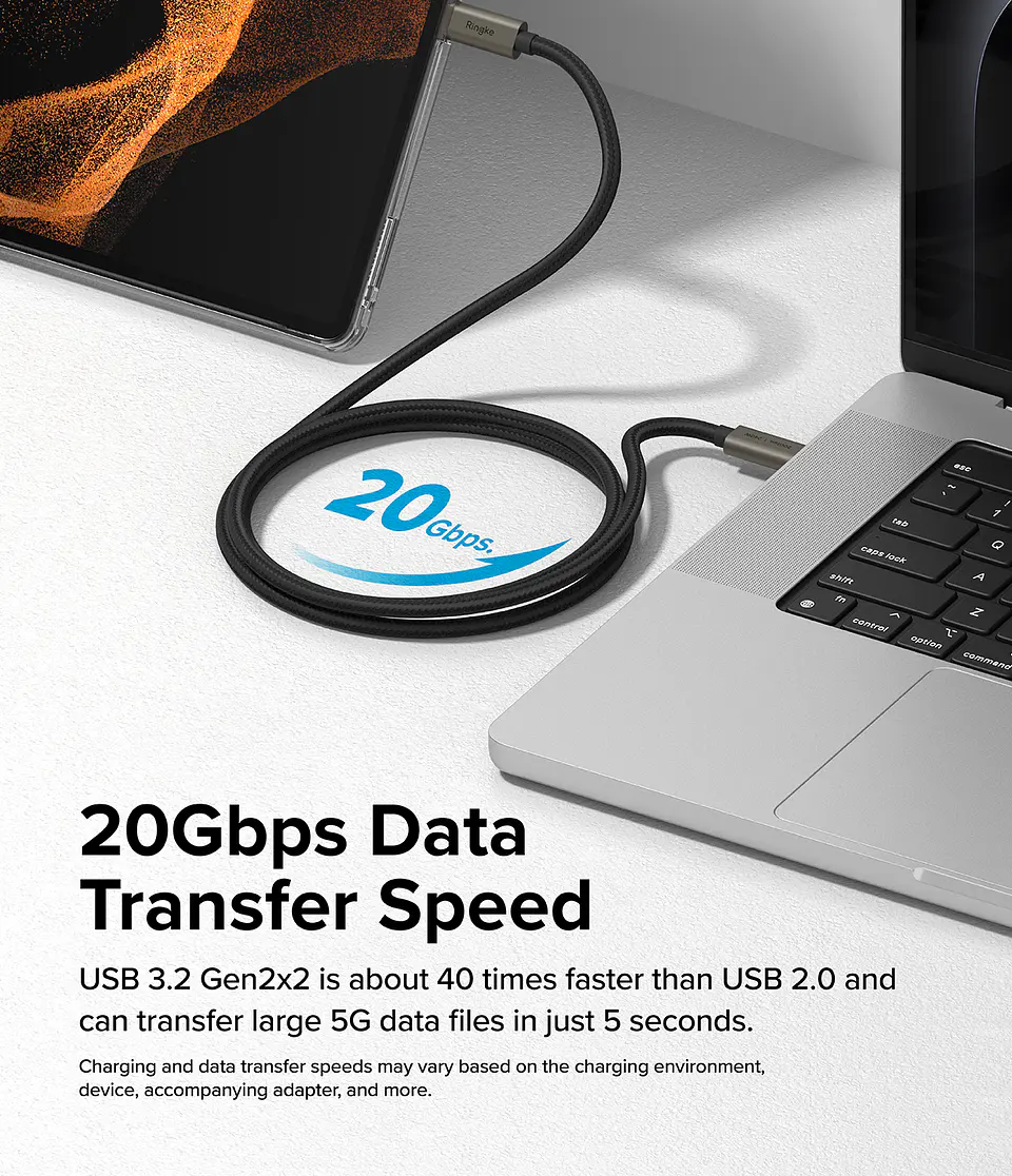 Cable Ringke USB 3.2 Gen 2x2 USB C (2m) 240w 5