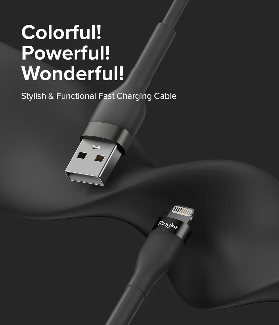 Cable Ringke Carga Rápida USB-A a Lightning Pastel (1.2M) 2