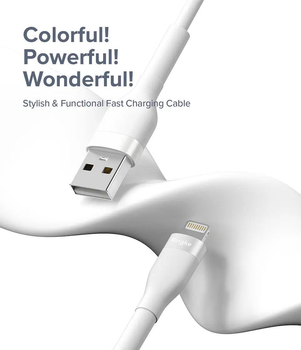 Cable Ringke Carga Rápida USB A a Lightning Pastel (2M) 2