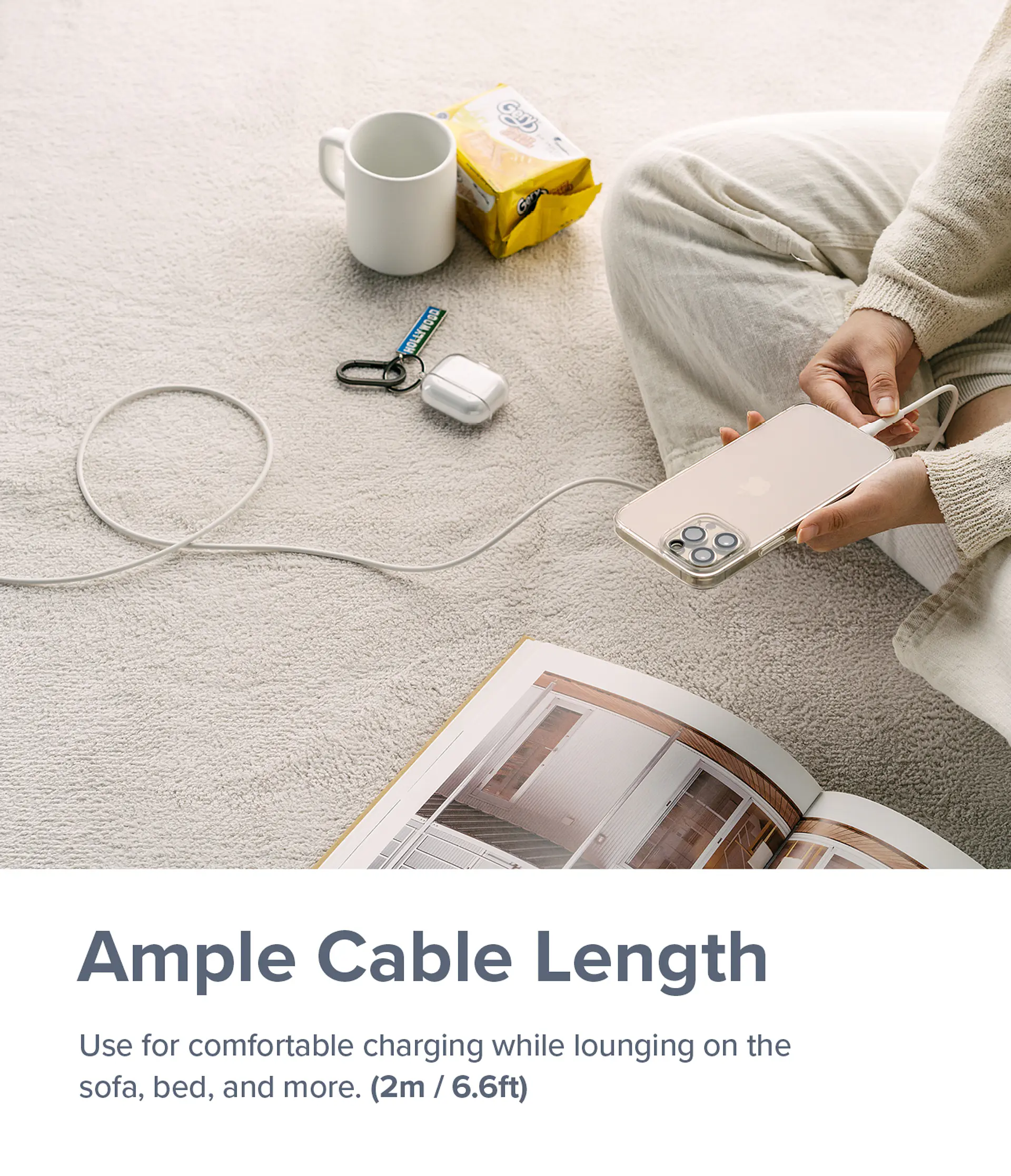 Cable Ringke Carga Rápida USB A a Lightning Pastel (2M) 4