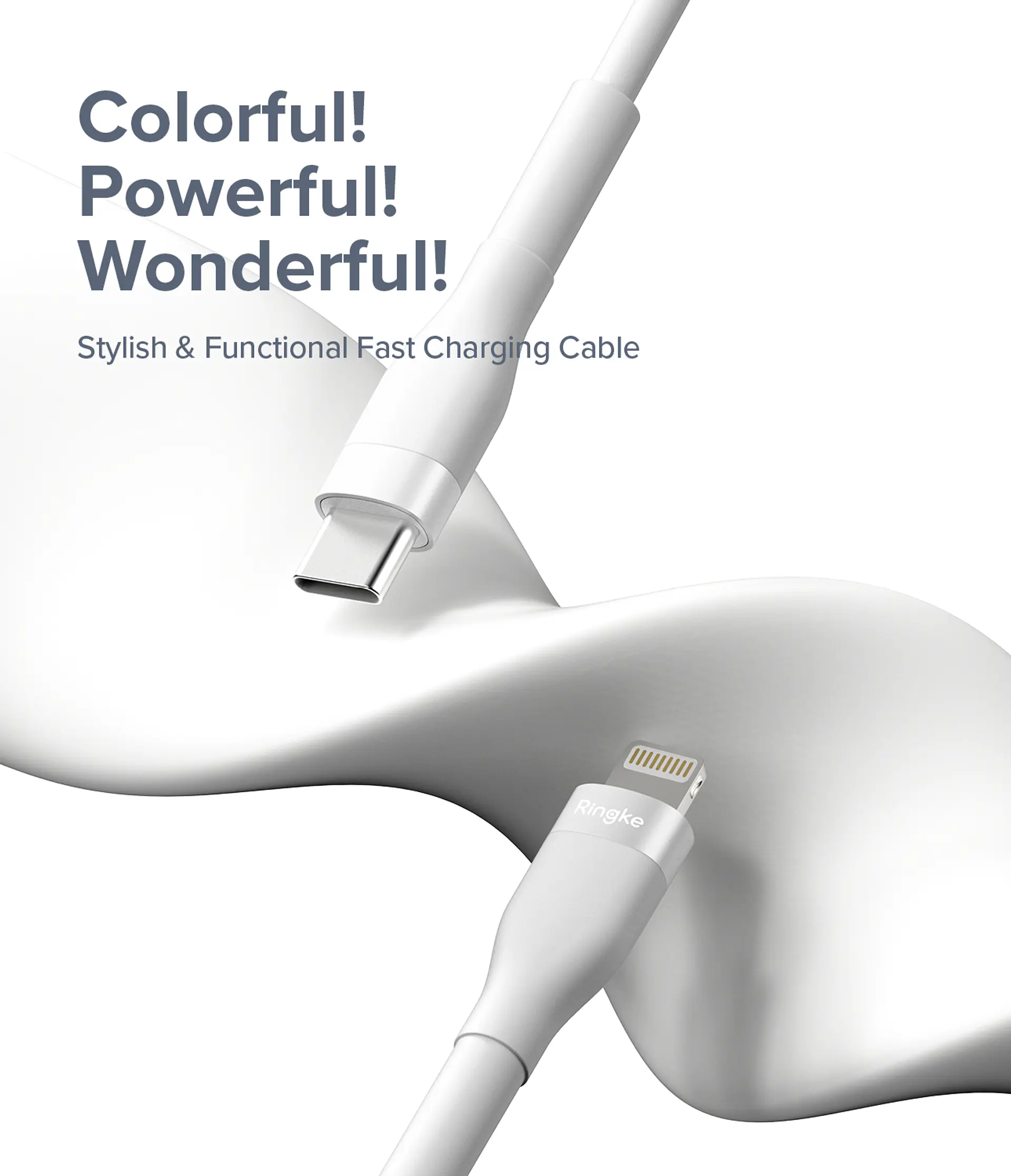 Cable Ringke Carga Rápida para iPhone USB-C a Lightning Pastel (2m) 2