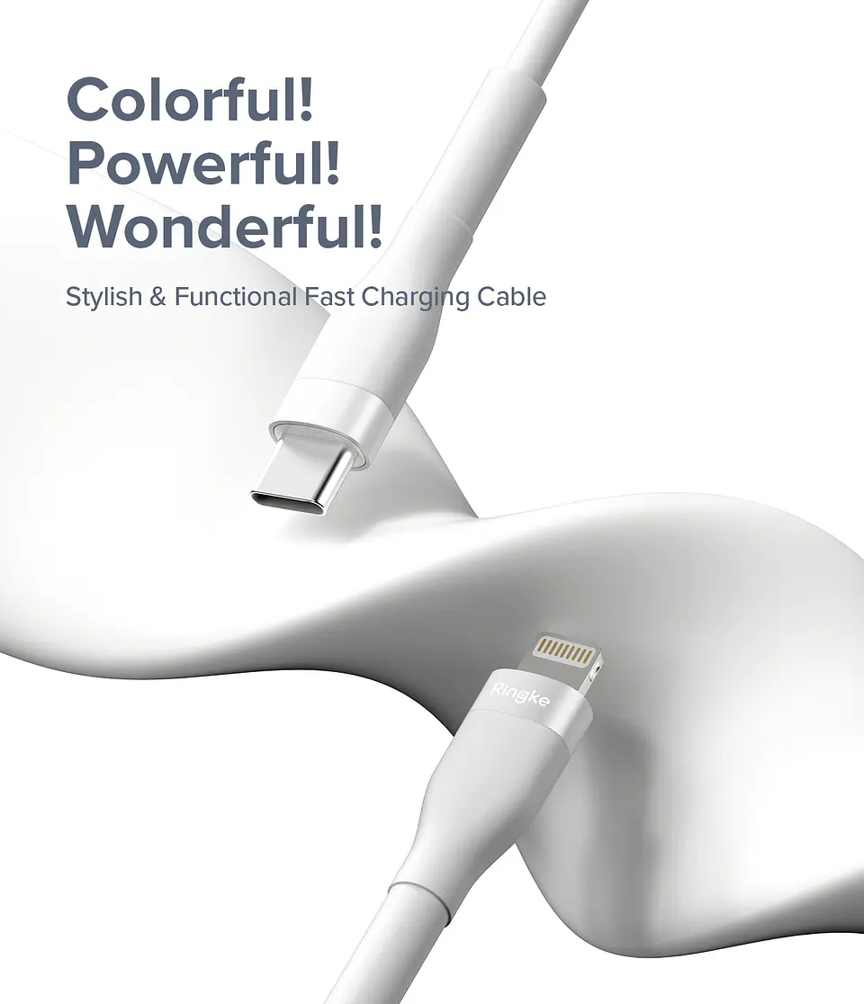 Cable Ringke Carga Rápida para iPhone USB-C a Lightning Pastel (2m) 2
