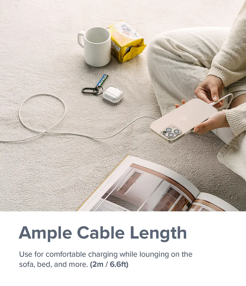 Cable Ringke Carga Rápida para iPhone USB-C a Lightning Pastel (2m) 4