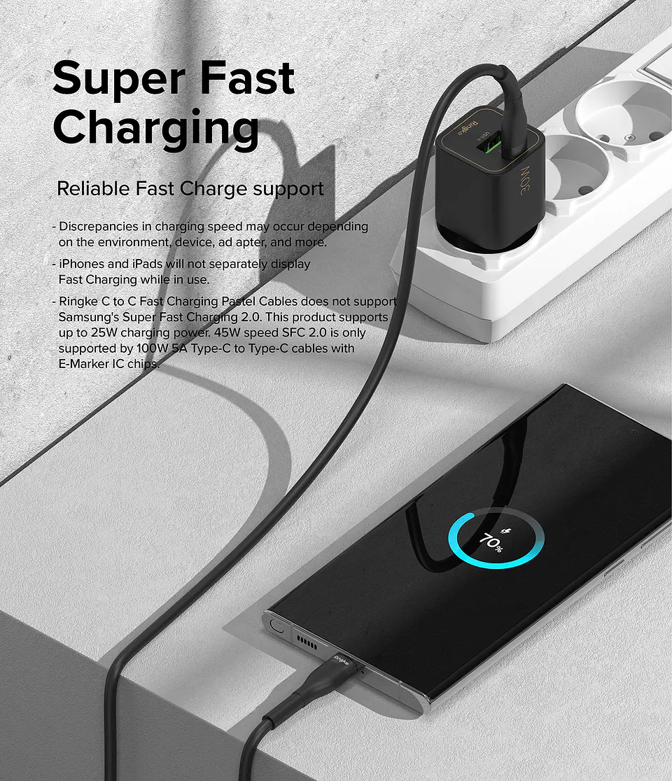 Cable Ringke Carga Rápida USB-C a USB-C (1.2m) 7