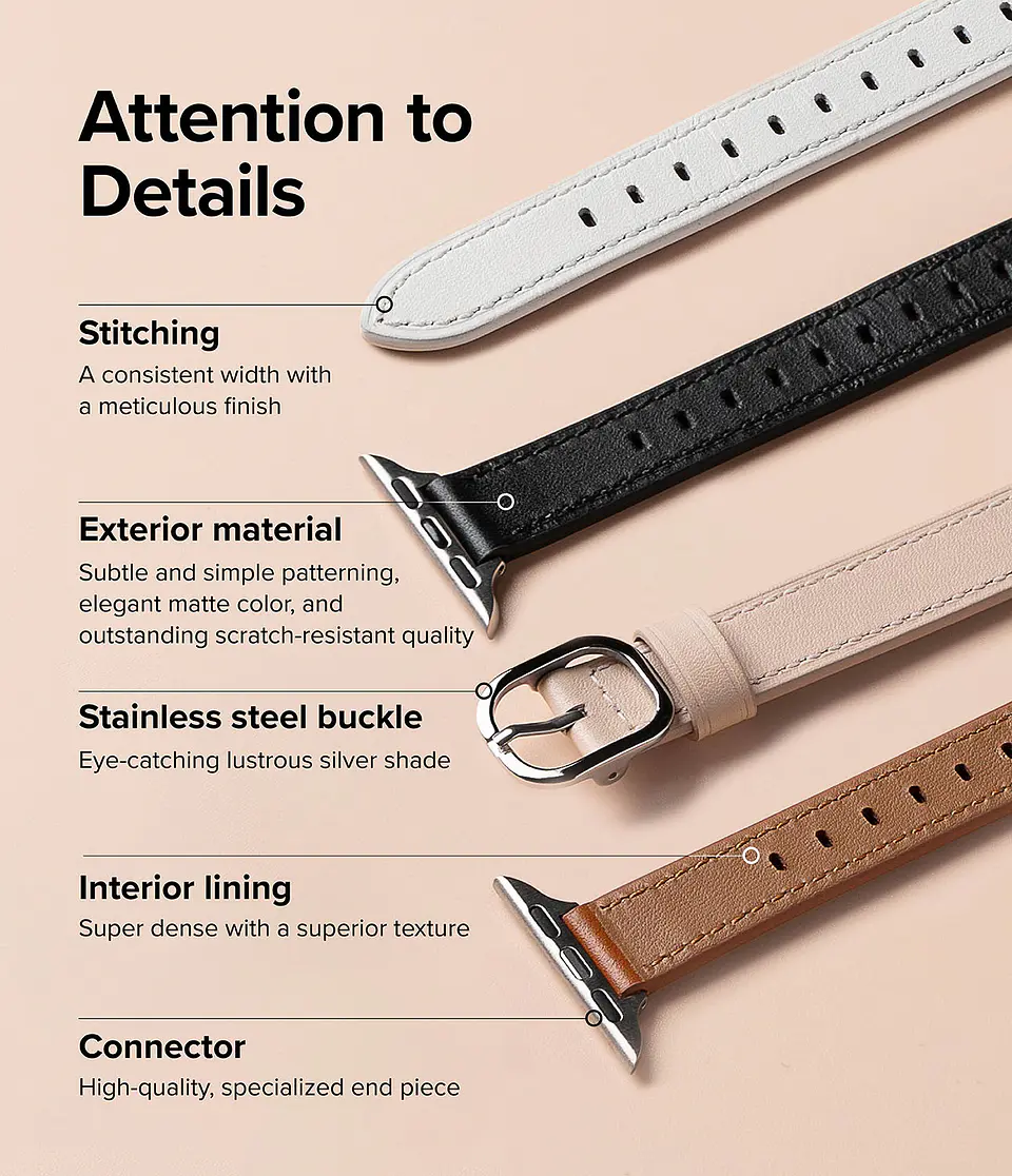 Correa Cuero Ringke Para Apple Watch 38/40/41/42mm One Slim  5