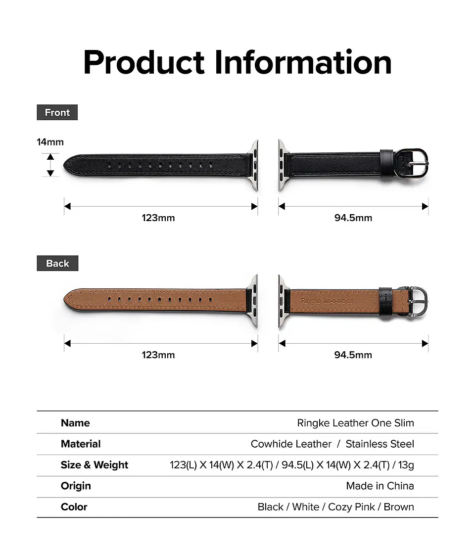 Correa Cuero Ringke Para Apple Watch 38/40/41/42mm One Slim  8
