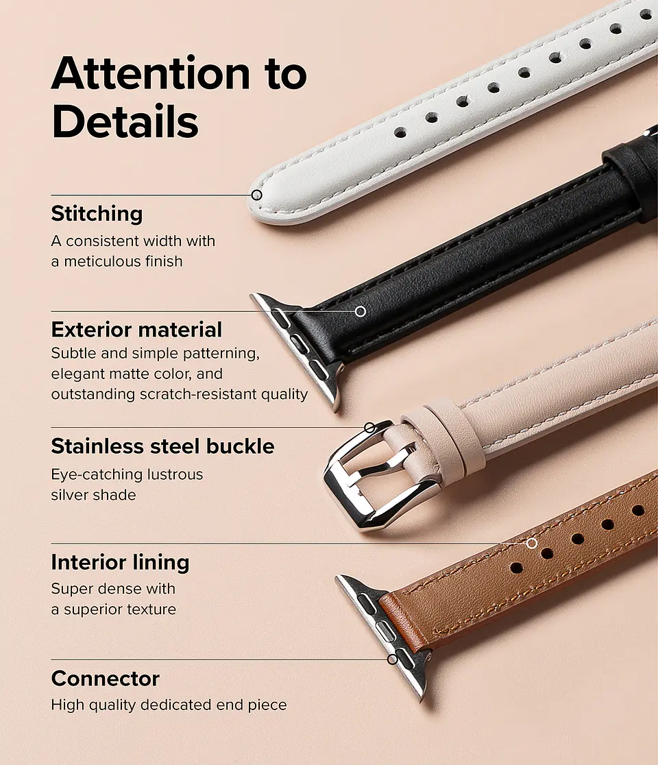 Correa Cuero Ringke Para Apple Watch 38/40/41/42mm Padded Slim  6