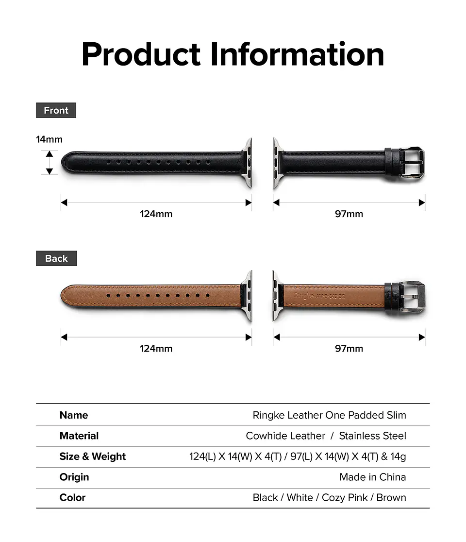 Correa Cuero Ringke Para Apple Watch 38/40/41/42mm Padded Slim  9