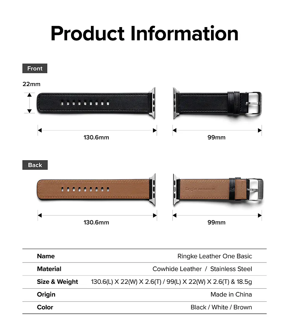 Correa Cuero Ringke Para Apple Watch 44/45/46/49mm One Basic 9