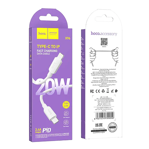 Cable Tipo C a Lightning Carga Rapida Para iPhone 1mt