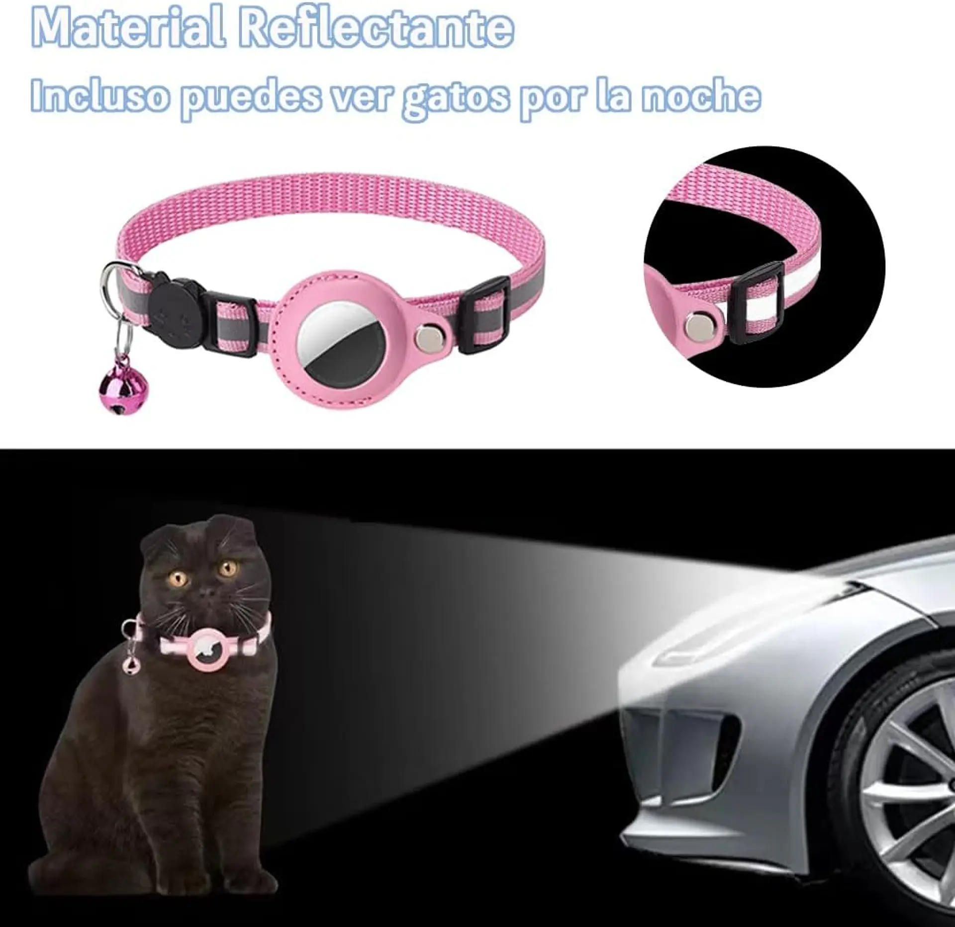 Collar Correa Con Funda Para Airtag Localizar Gato / Perro 8